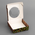 Коробка подарочная сборная с окном, упаковка, «23 февраля», 11.5×11.5×3 см - Фото 4