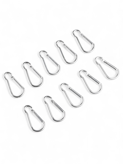 Набор карабинов, туристических, 4.5 см, 10 шт., серебристый