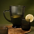 УЦЕНКА Кувшин для воды «Модерн», 1,2 л, 19,5×13×18,5 см, стекло, графитовый - Фото 2