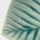 УЦЕНКА Блюдо керамическое «Птичка на листочке», 15,5×15,5 см, цвет голубой - фото 14676037