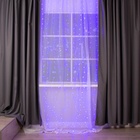 УЦЕНКА Гирлянда «Занавес» 2.8×3 м, роса, на крючках, с пультом, IP20, 300 LED, USB, 8 режимов, серебристая нить, свечение фиолетовое - Фото 8