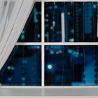 УЦЕНКА Гирлянда «Занавес» 1 × 1 м роса, IP20, серебристая нить, 100 LED, свечение тёплое белое, 12 В - Фото 2