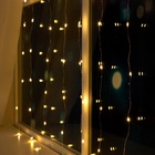 УЦЕНКА Гирлянда «Занавес» 1 × 1 м роса, IP20, серебристая нить, 100 LED, свечение тёплое белое, 12 В - Фото 3