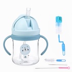 Детский набор Крошка Я: Поильник с силиконовой трубочкой, ёршик для бутылочек и трубочек 3шт. - фото 27480572