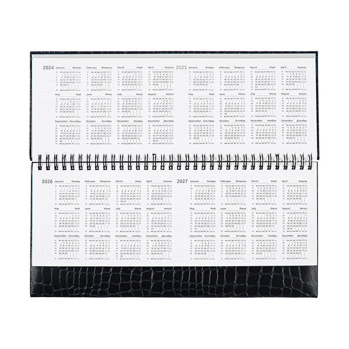 Планинг датированный 2025 года, 64 листа, Attomex. Arkona, твердая обложка бумвинил с поролоном, блок 70 г/м2, чёрный, 294 х 142мм 10848601 - фото 16659719