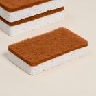 Губки для посуды SL Home, из древесной целлюлозы, с кокосовым абразивом, 3 шт. - Фото 3