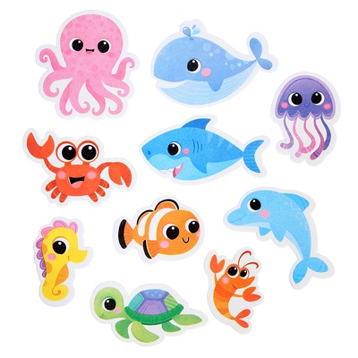 Игрушки для ванной «Морской мир», набор 11 игрушек, сетка для хранения