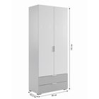 Детский спальный гарнитур «Зефир К4», комплект 6 предметов, 4015×1000×2300 мм, цвет белое дерево/серый эмаль/графит велюр - Фото 5