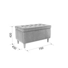 Пуф «Чарли 2», 760×430×400 мм, велюр, цвет галька - Фото 3