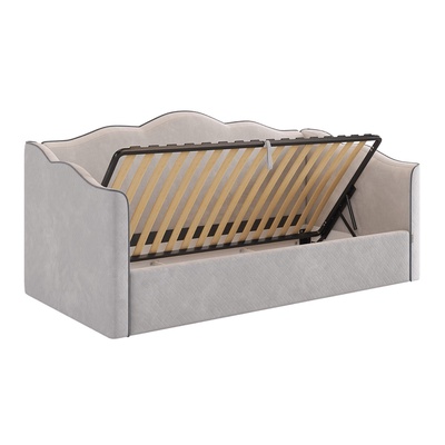 Кровать - тахта «Лея К1», 900×2000 мм, велюр, цвет галька/графит