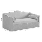 Кровать - тахта «Лея К1», 900×2000 мм, велюр, цвет галька/графит - Фото 3