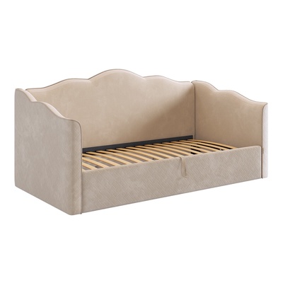 Кровать - тахта «Лея К1», 900×2000 мм, велюр, цвет крем/латте