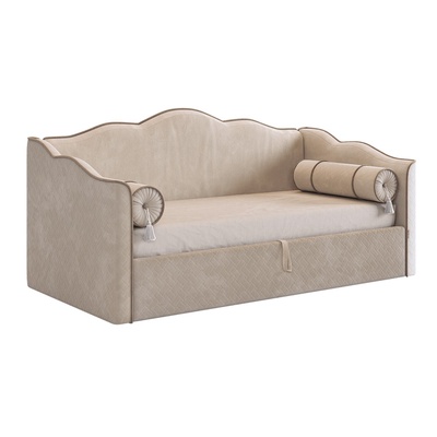 Кровать - тахта «Лея К1», 900×2000 мм, велюр, цвет крем/латте