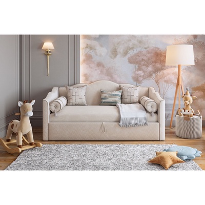 Кровать - тахта «Лея К1», 900×2000 мм, велюр, цвет крем/латте