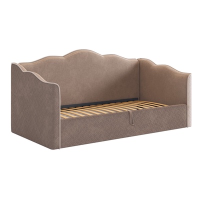 Кровать - тахта «Лея К1», 900×2000 мм, велюр, цвет латте/крем