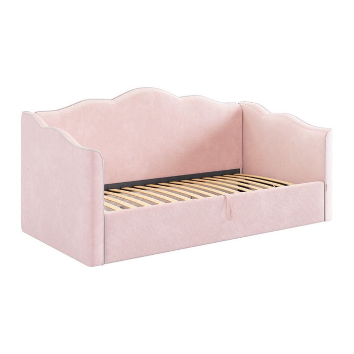 Кровать - тахта «Лея К1», 900×2000 мм, велюр, цвет нежно - розовый/галька - Фото 1