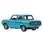 Машинка металлическая «ЗАЗ-968А», ретро - модель «Запорожец», открываются двери, багажник, инерция, 12 см голубой - Фото 3