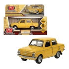 Машинка металлическая «ЗАЗ-968А», ретро - модель «Запорожец», открываются двери, багажник, инерция, 12 см жёлтый - Фото 1
