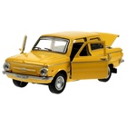 Машинка металлическая «ЗАЗ-968А», ретро - модель «Запорожец», открываются двери, багажник, инерция, 12 см жёлтый - Фото 4