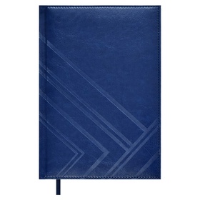 Ежедневник недатир А5 160л ESCALADA,тв обл кожзам с пор, бл тис,ляс, бл 70г/м2, син
