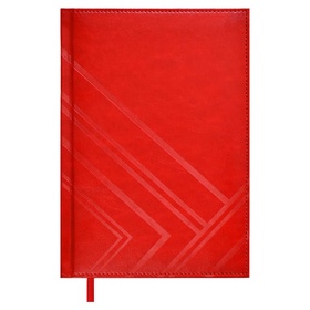 Ежедневник недатир А5 160л ESCALADA,тв обл кожзам с пор, бл тис,ляс, бл 70г/м2, крас