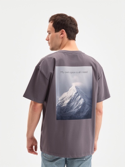 Футболка мужская MINAKU: Own opion, размер 46-48, серая