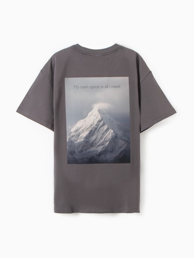 Футболка мужская MINAKU: Own opion, цвет серый, р-р 50-52