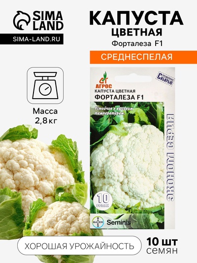 Семена Капуста цветная, «Форталеза», F1, 10 шт., Seminis, «Агрос»