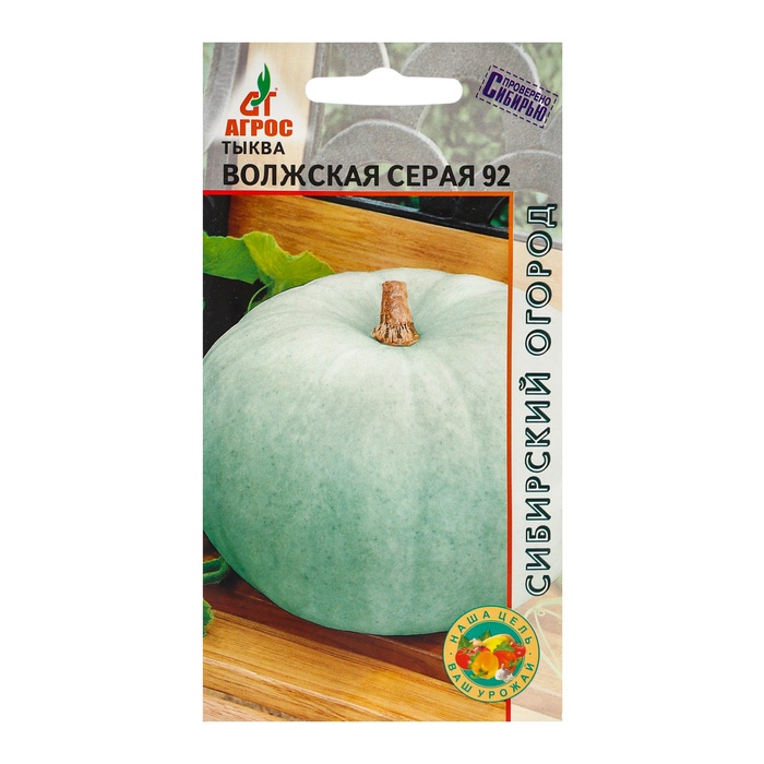 Семена Тыква, «Волжская серая 92», 3 шт., «Агрос» - Фото 1