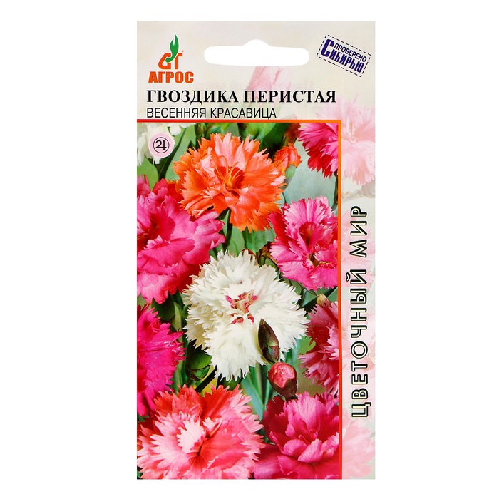 Семена Гвоздика Перистая Весенняя красавица 0.1г* - Фото 1