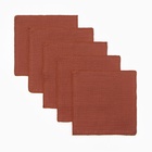 Набор платочков Крошка Я Terracotta 20*20 см-5 шт, муслин, 100 % хлопок 10846393 - фото 25146393