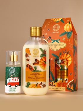 Подарочный набор новогодний «Тёплые объятия»: гель для душа 300 мл и мист для тела 88 мл, URAL LAB