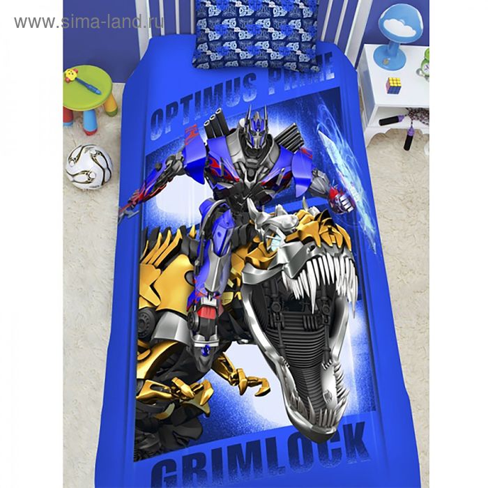 Постельное бельё Transformers 1,5 сп., размер 145х210 см, 150х215 см, 50х70 см-1 шт. - Фото 1