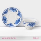 УЦЕНКА Сервиз чайный Доляна «Аззурро», 12 предметов: 6 чашек 240 мл, 6 блюдец d=15.2 см, фарфор, цвет белый - Фото 2