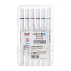 УЦЕНКА Набор маркеров 12 цветов, двусторонние, пулевидный и скошенный наконечники - Фото 12