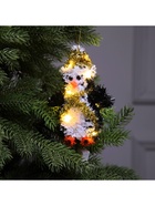 Светодиодная фигура из мишуры «Пингвин» 17×11 см, 10 LED, от батареек AG10×3, свечение тёплое белое - Фото 4