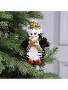 Светодиодная фигура из мишуры «Пингвин» 17 × 11 см, 10 LED, батарейки AG10х3 (в комплекте), свечение тёплое белое - фото 809319841