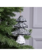 Светодиодная фигура из мишуры «Елочка серебристая» 17×13 см, 10 LED, батарейки AG10×3 (в комплекте), свечение тёплое белое - фото 60853045