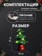 Светодиодная фигура из мишуры «Ёлочка зеленая» 17×13 см, 10 LED, от батареек AG10×3, свечение тёплое белое - Фото 2