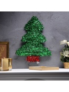 Светодиодная фигура из мишуры «Елочка зеленая» 36 × 28 см, 20 LED, батарейки AG10х3 (в комплекте), свечение тёплое белое - фото 809319865