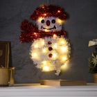 Светодиодная фигура из мишуры «Снеговик» 32×22 см, 20 LED, батарейки AG10×3 (в комплекте), свечение тёплое белое - Фото 1