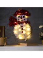 Светодиодная фигура из мишуры «Снеговик» 32×22 см, 20 LED, батарейки AG10×3 (в комплекте), свечение тёплое белое - Фото 4