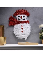 Светодиодная фигура из мишуры «Снеговик» 32×22 см, 20 LED, батарейки AG10×3 (в комплекте), свечение тёплое белое - фото 60853072