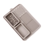 Коврик для лизания на присосках с мисками 30×20 см, серый - Фото 4