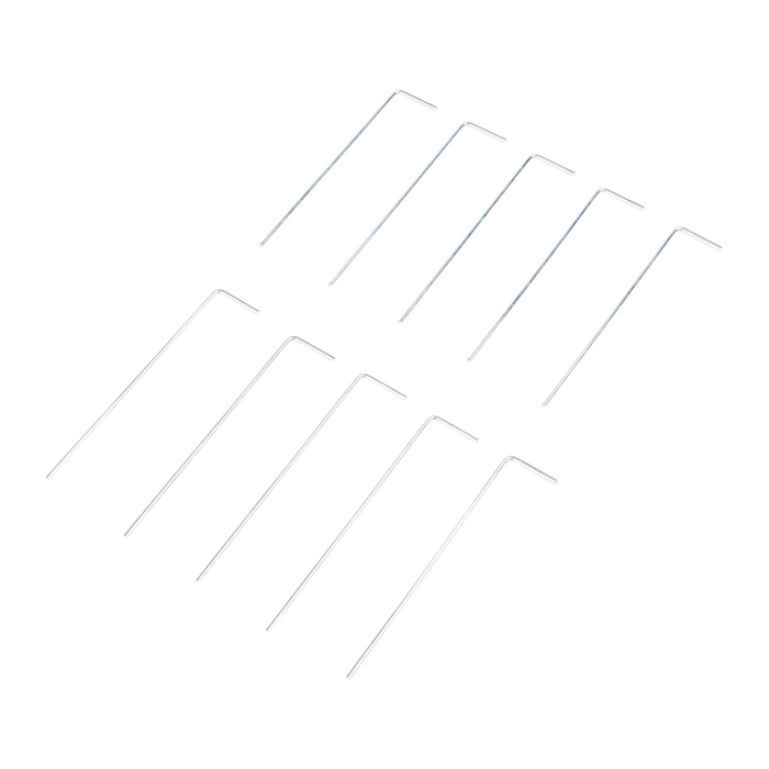 Колышки туристические, набор - 10 шт., 15×0.3 см, металл, белые - Фото 1