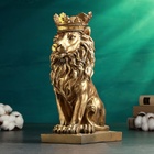 Фигура "Лев с короной" 36х22х16см, бронза с позолотой - фото 30080877