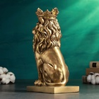 Фигура "Лев с короной" 36х22х16см, бронза с позолотой - фото 30080878
