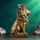 Фигура "Лев с короной" 36х22х16см, бронза с позолотой - фото 30080879