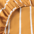 Простыня на резинке Этель 140*200*25 см " Mustard stripes", 100% хлопок, поплин, 125 гр/м2 - Фото 3
