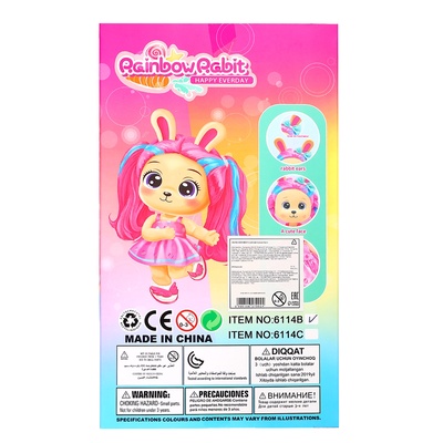 Кукла «Радужный кролик», МИКС